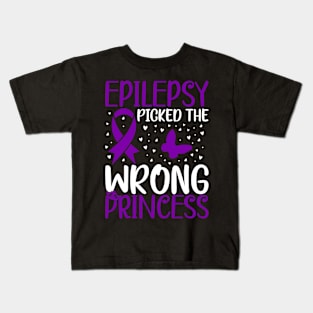 Epilepsy Awareness Epilepsy Picked The Wrong Princess Kids T-Shirt